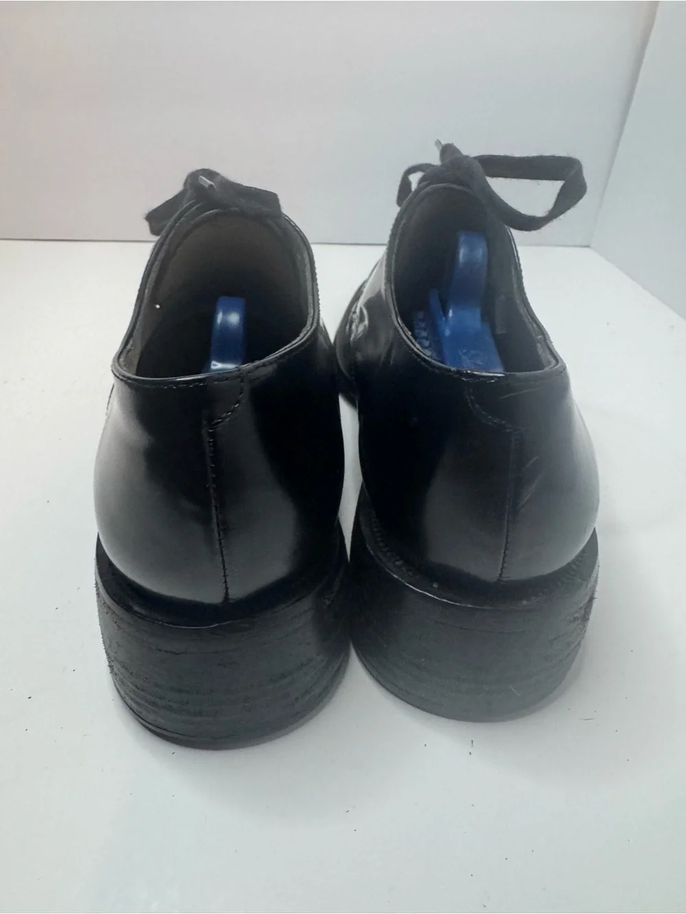 BLay Black Leather Cap Toe Oxfords Men's Size 7.5